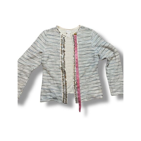 Chico's Embellished Open Front Textured Knit Sweater Size 0 Women’s Small - Picture 5 of 9